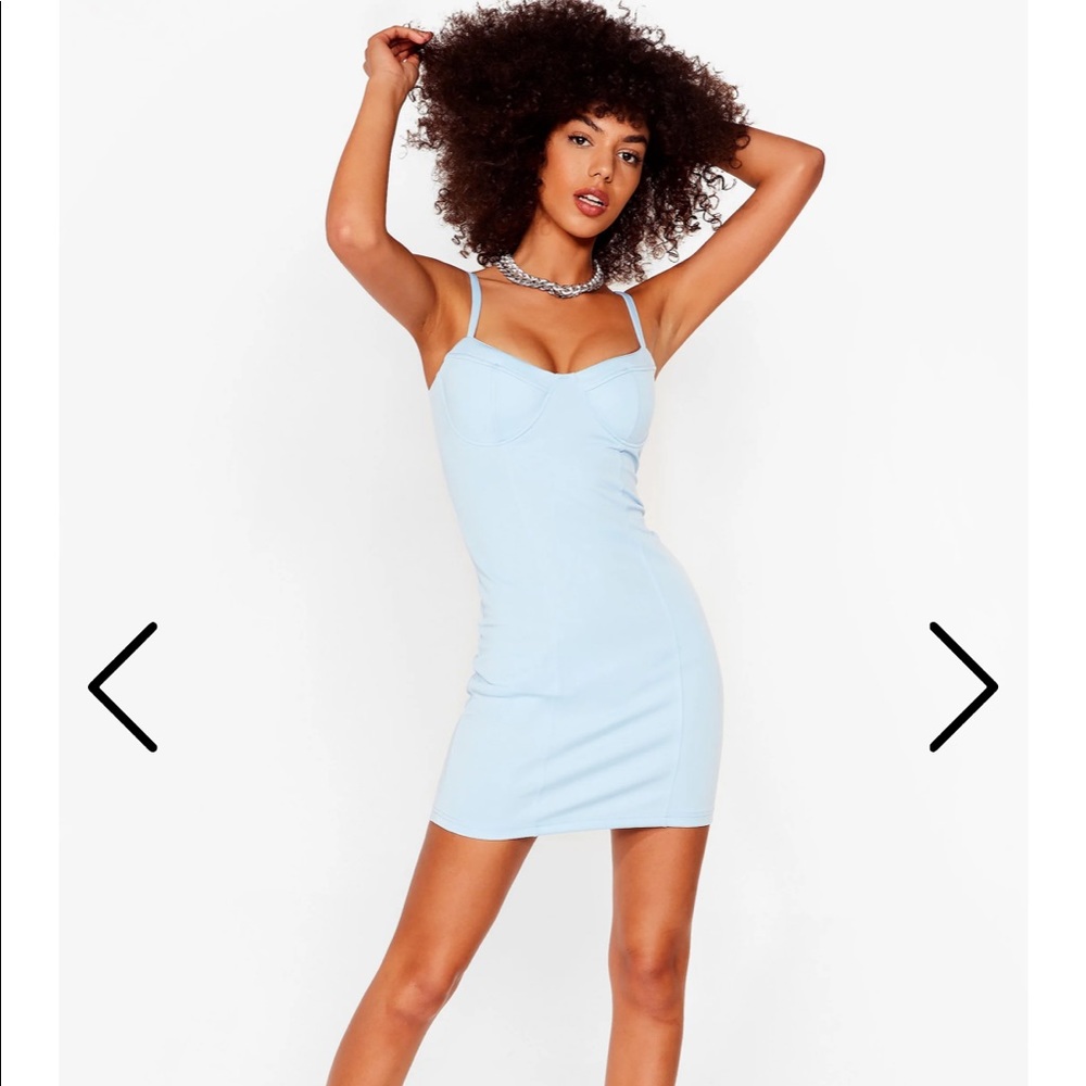 Light blue bodycon bra top dress